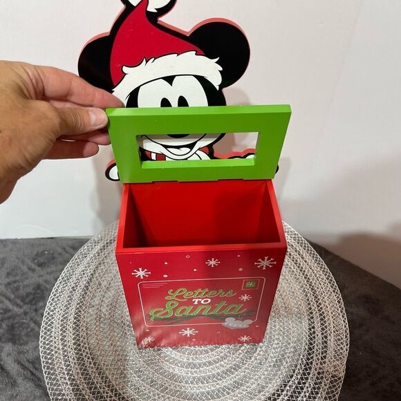 Disney Mickey Mouse Wooden Letters to Santa Box NWT - Picture 4 of 13